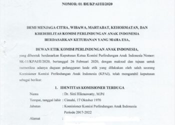 Hasil Konferensi Pers KPAI Terkait Keputusan Dewan Etik dan Tindak Lanjutnya