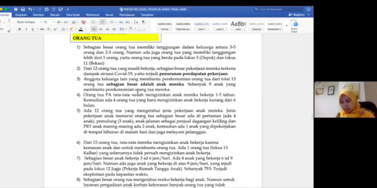 EXPOSE HASIL PENGAWASAN PEKERJA ANAK TA 2020 DI 9 PROV, 20 KOTA/KAB