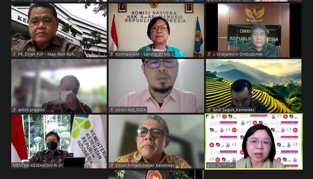 Audiensi KuPP dengan Menteri Kesehatan secara daring tentang Komitmen Bekerjasama Mendukung ratifikasi OPCAT, Penghapusan Pasung pada ODGJ, dan Optimaliasai BPJS bagi tahanan (07/07)