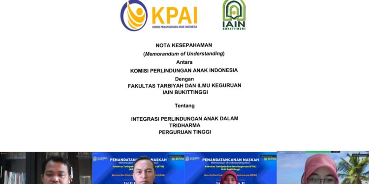 KERJA SAMA DAN PENANDATANGANAN NOTA KESEPAHAMAN KPAI DENGAN DENGAN FAKULTAS TARBIYAH ILMU KEGURUAN IAIN BUKITTINGGI  JUNJUNG  TRIDHARMA PERGURUAN TINGGI