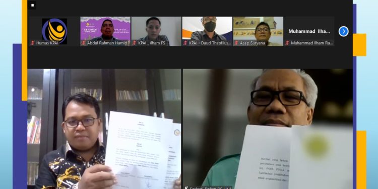 KPAI DAN FAKULTAS ILMU SOSIAL UNIVERSITAS NEGERI JAKARTA (FIS UNJ) TANDATANGANI MOU GUNA MENINGKATKAN PENGARUSUTAMAAN PERSPEKTIF PERLINDUNGAN ANAK DALAM TRI DHARMA PERGURUAN TINGGI