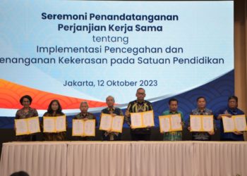 5 KEMENTERIAN DAN 3 LEMBAGA TANDA TANGANI PERJANJIAN KERJASAMA TENTANG IMPLEMENTASI PENCEGAHAN DAN PENANGANAN KEKERASAN PADA SATUAN PENDIDIKAN