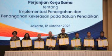 5 KEMENTERIAN DAN 3 LEMBAGA TANDA TANGANI PERJANJIAN KERJASAMA TENTANG IMPLEMENTASI PENCEGAHAN DAN PENANGANAN KEKERASAN PADA SATUAN PENDIDIKAN