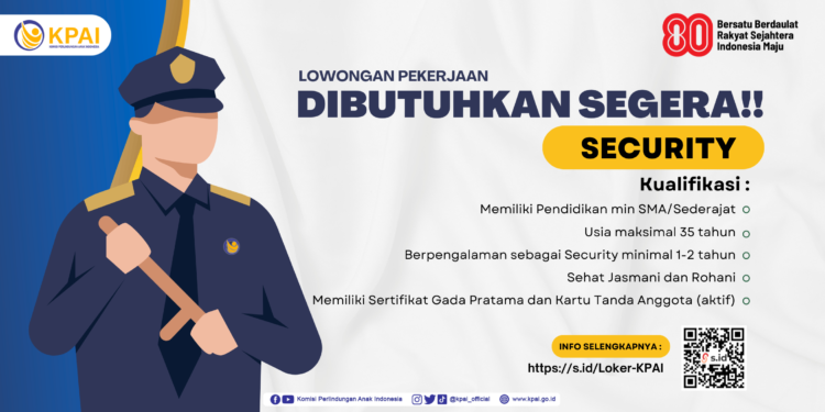 KPAI Membuka Lowongan Tenaga Security
